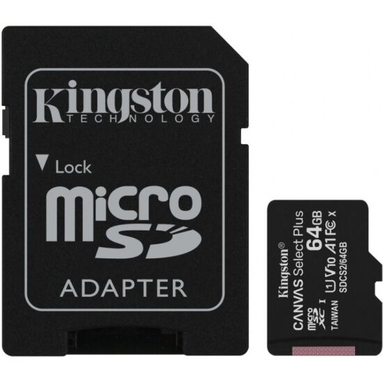 Карта памяти microSD 64GB Kingston microSDНC Class 10 (SDCE/64GB) RU - 1