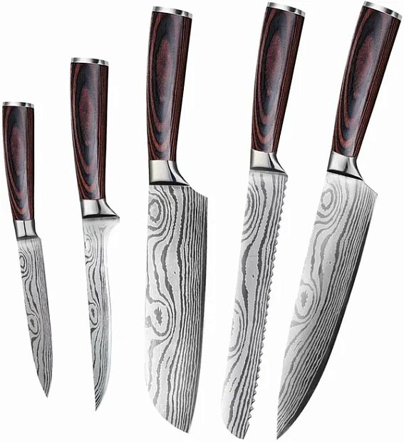 Набор кухонных ножей Spetime 5-Pieces Kitchen Knife Set Red RU  G05-RE - 3