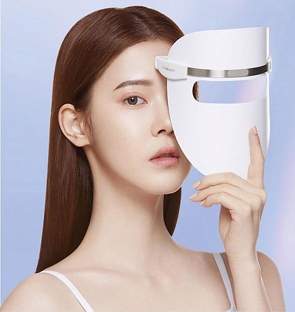 Светодиодная маска для омоложения кожи лица Cosbeauty Led Light Therapy Facial Mask (White) - 2