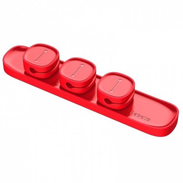 Держатель для проводов Baseus Peas Cable Clip (Red/Красный) - 1